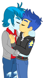 Size: 1024x1820 | Tagged: safe, artist:supermaxx92, flash sentry, thunderbass, human, better together, equestria girls, gay, humanized, kissing, male, shipping, simple background, thunderflash, transparent background, vector