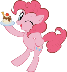 Size: 5000x5401 | Tagged: safe, artist:michaelsety, pinkie pie, earth pony, pony, absurd resolution, cake, food, girly, one eye closed, simple background, solo, transparent background, waffle, wink