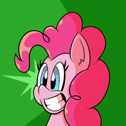 Size: 2400x2400 | Tagged: safe, artist:pembroke, pinkie pie, earth pony, pony, female, mare, pink coat, pink mane, simple background, solo