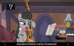 Size: 1013x625 | Tagged: safe, screencap, octavia melody, earth pony, pony, slice of life (episode), meme, strawberry shortcake, youtube caption