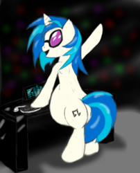 Size: 500x619 | Tagged: safe, artist:mlp-pregnancy-is-magic, dj pon-3, vinyl scratch, pony, unicorn, belly, plot, pregnant, solo