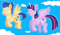 Size: 1892x1096 | Tagged: safe, artist:blossombright, flash sentry, twilight sparkle, twilight sparkle (alicorn), alicorn, blushing, female, flashlight, male, shipping, straight