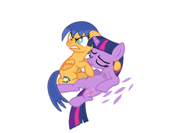 Size: 1024x768 | Tagged: safe, artist:turnaboutart, flare warden, flash sentry, twilight sparkle, twilight sparkle (alicorn), alicorn, pegasus, pony, angry, base used, bruised, feather, female, flashlight, furious, half r63 shipping, lesbian, male, rule 63, shipping, simple background, straight, transparent background, twiwarden