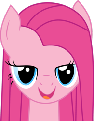 Size: 1024x1314 | Tagged: safe, artist:ifoxtrax, pinkie pie, earth pony, pony, lidded eyes, looking at you, open mouth, pinkamena diane pie, simple background, solo, transparent background