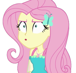 Size: 749x720 | Tagged: safe, fluttershy, better together, equestria girls, fluttershy's butterflies, fluttershy's butterflies: rainbow dash, choose rainbow dash, clothes, cyoa, female, geode of fauna, not a vector, open mouth, simple background, solo, transparent background