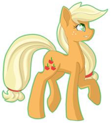 Size: 500x554 | Tagged: safe, artist:stormer, applejack, earth pony, pony, female, mare, missing accessory, simple background, solo, transparent background