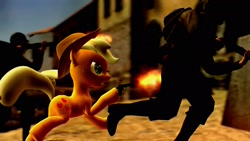 Size: 1920x1080 | Tagged: safe, artist:thebighackintosh, applejack, earth pony, pony, 3d, gmod, gun, weapon, world war ii