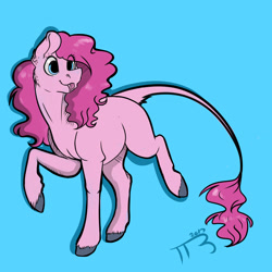 Size: 1750x1750 | Tagged: safe, artist:tabertheraver, pinkie pie, earth pony, pony, :p, leonine tail, ponk, silly, solo, tongue out