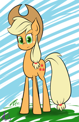 Size: 937x1433 | Tagged: safe, artist:greseres, applejack, earth pony, pony, female, mare, solo