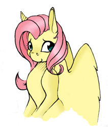 Size: 1707x2011 | Tagged: safe, artist:pantheracantus, fluttershy, pegasus, pony, bust, colored, cute, female, looking at you, looking sideways, manga, mare, portrait, simple background, sketch, smiling, solo, three quarter view, white background, wings