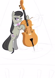 Size: 2480x3507 | Tagged: safe, artist:paking pie, octavia melody, earth pony, pony, black mane, female, gray coat, mare, simple background, solo, white background