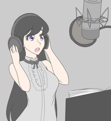 Size: 1280x1401 | Tagged: safe, artist:jonfawkes, octavia melody, human, ask human octavia, headphones, humanized, microphone, solo