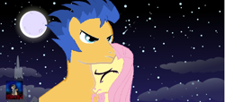 Size: 1228x562 | Tagged: safe, artist:ilovegreendeathsalot, derpibooru import, edit, flash sentry, fluttershy, pegasus, pony, female, flutterflash, male, shipping, straight