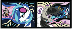 Size: 4631x1900 | Tagged: safe, artist:the-paper-pony, dj pon-3, octavia melody, vinyl scratch, earth pony, pony, craft, papercraft, shadowbox