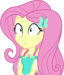 Size: 922x1076 | Tagged: safe, artist:thebarsection, fluttershy, better together, equestria girls, clothes, female, shocked expression, simple background, solo, transparent background