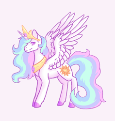 Size: 900x950 | Tagged: safe, artist:flaming-trash-can, princess celestia, alicorn, pony, female, mare, pastel, simple background, solo