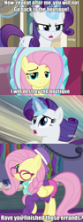 Size: 323x861 | Tagged: safe, edit, edited screencap, screencap, fluttershy, rarity, equestria girls, fake it 'til you make it, mirror magic, spoiler:eqg specials, hipstershy, image macro, meme, mirror, spongebob squarepants, squid's day off