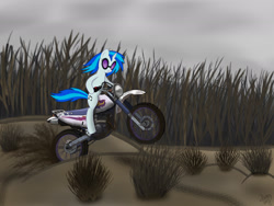 Size: 2048x1536 | Tagged: safe, artist:aagun, dj pon-3, vinyl scratch, pony, unicorn, dirt bike, motorcycle, solo