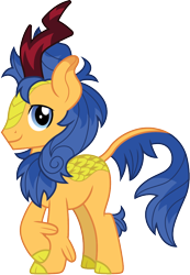 Size: 690x1000 | Tagged: safe, artist:cloudyglow, flash sentry, kirin, sounds of silence, cloven hooves, colored hooves, kirin-ified, male, simple background, solo, species swap, stallion, transparent background