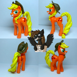 Size: 1024x1024 | Tagged: safe, artist:hampony, applejack, pony, commission, figurine, handmade, irl, photo, smiling, solo