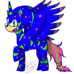 Size: 550x550 | Tagged: safe, alicorn, pony, alicornified, parody, ponified, rainbow power, rainbow power-ified, simple background, solo, sonic the hedgehog, sonic the hedgehog (series), white background
