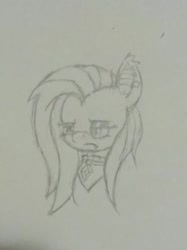 Size: 334x446 | Tagged: safe, artist:mystic bolt, fluttershy, bat pony, fake it 'til you make it, flutterbat, fluttergoth, goth, race swap, solo, species swap, traditional art