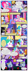 Size: 612x1553 | Tagged: safe, artist:newbiespud, edit, edited screencap, screencap, applejack, bruce mane, cloud kicker, drizzle, eclair créme, fine line, frederic horseshoepin, jangles, lemon hearts, lemony gem, lyrica lilac, maxie, north star, octavia melody, orion, perfect pace, pinkie pie, princess celestia, rarity, royal ribbon, shooting star (character), twilight sparkle, unicorn twilight, alicorn, earth pony, pegasus, pony, unicorn, comic:friendship is dragons, the best night ever, annoyed, background pony, clothes, comic, dialogue, dress, female, freckles, gala dress, hat, male, mare, pronking, saddle, screencap comic, side hug, stallion, tack