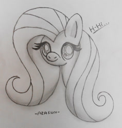 Size: 1000x1057 | Tagged: safe, artist:akakun, artist:akakunda, fluttershy, pegasus, pony, pencil drawing, traditional art