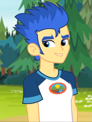 Size: 475x630 | Tagged: safe, screencap, flash sentry, equestria girls, legend of everfree, camp everfree outfits, cropped, male, smiling, solo