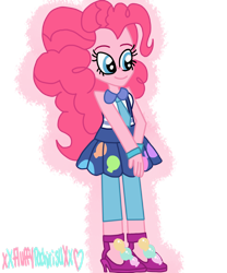 Size: 1024x1229 | Tagged: safe, artist:xxfluffypachirisuxx, pinkie pie, equestria girls, friendship games, clothes, dress, simple background, solo, transparent background