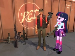 Size: 1024x768 | Tagged: safe, artist:sonic5421, derpibooru import, twilight sparkle, twilight sparkle (alicorn), alicorn, human, equestria girls, 3d, assault rifle, classic (rifle), cleaner's carbine, crossover, gmod, gun, hat, machina, optical sight, quality, rifle, sniper, sniper rifle, submachinegun, team fortress 2, weapon