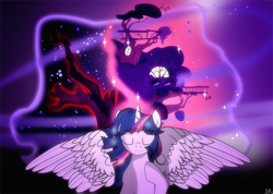 Size: 1294x923 | Tagged: safe, artist:dsana, derpibooru import, twilight sparkle, twilight sparkle (alicorn), alicorn, pony, do princesses dream of magic sheep, dream, female, golden oaks library, mare