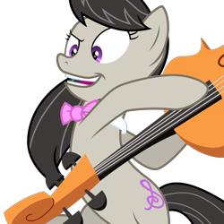 Size: 4000x4000 | Tagged: safe, artist:byteslice, octavia melody, earth pony, pony, slice of life (episode), absurd resolution, cello, faic, hoof hold, insertavia, musical instrument, open mouth, simple background, smiling, solo, svg, transparent background, vector, wide eyes