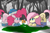 Size: 1280x853 | Tagged: safe, artist:genericmlp, fluttershy, pinkie pie, butterfly, pegasus, pony, clothes, flower, forest, scarf, snow cap