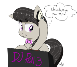 Size: 1171x1011 | Tagged: safe, artist:notenoughapples, octavia melody, earth pony, pony, headphones, solo, turntable