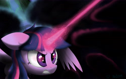 Size: 6750x4220 | Tagged: safe, artist:darkdrium777, derpibooru import, twilight sparkle, twilight sparkle (alicorn), alicorn, pony, absurd resolution, angry, castle of the royal pony sisters, crying, female, magic, mare, nightmare, rain, solo, tree, window