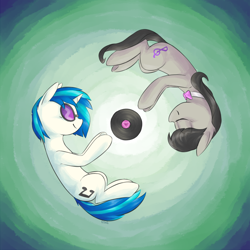 Size: 1900x1900 | Tagged: safe, artist:yeendip, dj pon-3, octavia melody, vinyl scratch, earth pony, pony, record