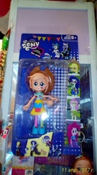 Size: 707x1271 | Tagged: safe, applejack, equestria girls, bootleg, doll, equestria girls minis, fake, irl, my little rony, photo, stolen art, toy