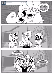 Size: 2400x3273 | Tagged: safe, artist:pembroke, apple bloom, scootaloo, sweetie belle, ask meanie belle, comic, crying, cutie mark crusaders, meanie belle, stalkerloo, tumblr