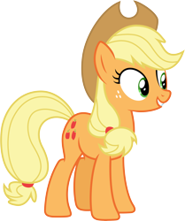 Size: 6001x7178 | Tagged: safe, artist:deratrox, applejack, earth pony, pony, buckball season, .svg available, absurd resolution, female, freckles, grin, gritted teeth, hat, mare, ponytail, simple background, smiling, solo, transparent background, vector