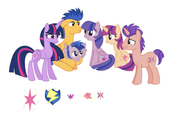 Size: 3227x2267 | Tagged: safe, artist:twilightcraft, flash sentry, twilight sparkle, twilight sparkle (alicorn), oc, oc:fast ray, oc:magic star, oc:rose sparkle, oc:star sentry, alicorn, pegasus, pony, unicorn, baby, baby pony, cutie mark, family, female, flashlight, foal, folded wings, horn, male, mama twilight, mare, next generation, offspring, older, older twilight, parent, parent:flash sentry, parent:twilight sparkle, parents:flashlight, shipping, simple background, spread wings, stallion, straight, white background, wings