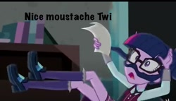 Size: 958x548 | Tagged: safe, derpibooru import, screencap, sci-twi, twilight sparkle, equestria girls, friendship games, moustache