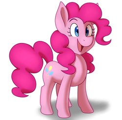 Size: 1200x1180 | Tagged: safe, artist:alphab33, pinkie pie, earth pony, pony, chibi, female, happy, mare, simple background, solo, white background