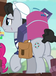 Size: 337x450 | Tagged: safe, screencap, pinkie pie, earth pony, pony, ppov, cropped, male, plot, saddle bag, sailor, scar, stallion, stitches, unnamed pony