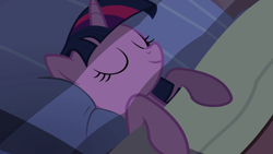 Size: 1920x1080 | Tagged: safe, derpibooru import, screencap, twilight sparkle, equestria girls, bed, cute, sleeping