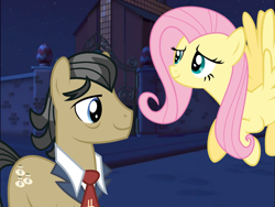 Size: 1024x768 | Tagged: safe, filthy rich, fluttershy, earth pony, pegasus, pony, veggietales