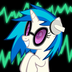 Size: 900x900 | Tagged: safe, artist:theflutterknight, dj pon-3, vinyl scratch, pony, unicorn, headphones, solo