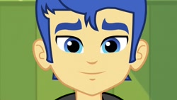 Size: 1280x720 | Tagged: safe, screencap, flash sentry, equestria girls, friendship games, blue eyes, cute, diasentres, eye, eyebrows, eyes, handsome, looking at you, male, smiling