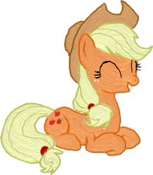 Size: 943x1080 | Tagged: safe, artist:iknowpony, applejack, earth pony, pony, look before you sleep, cowboy hat, cutie mark, eyes closed, female, grin, hat, hooves, mare, prone, simple background, smiling, solo, transparent background