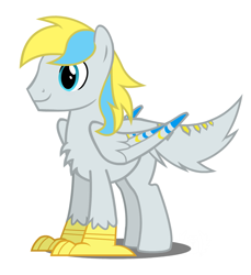 Size: 779x852 | Tagged: safe, artist:flash equestria photography, oc, oc only, oc:cirrus sky, hippogriff, hybrid, original species, double rainboom puppet, male, simple background, solo, vector, what has science done, white background, white coat